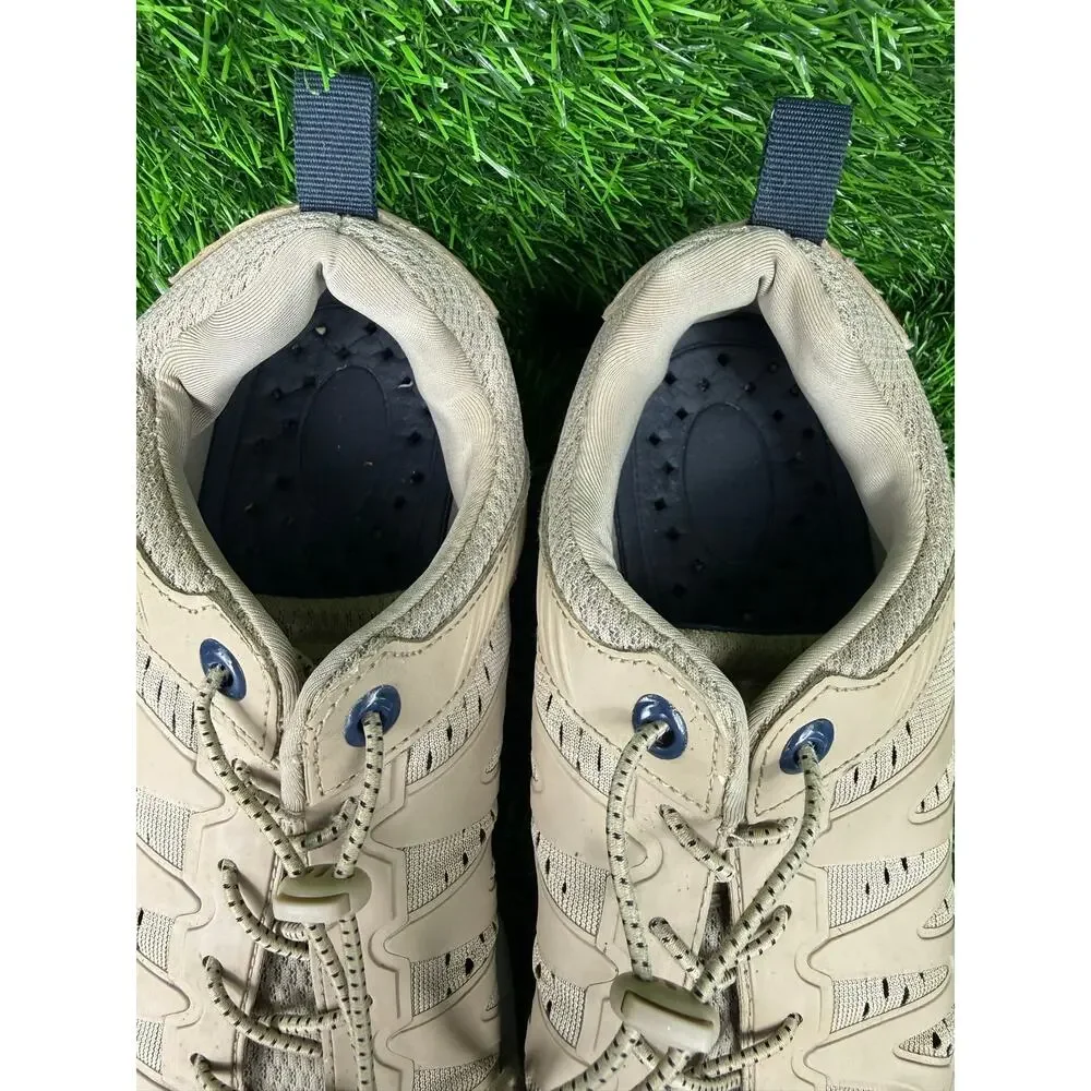 Magellan Outdoors Pro Water Shoes Mens 12D Tan Fishing Hiking Quick Lace Mesh